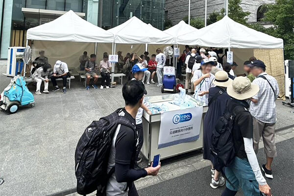 東京2025世界陸上マラソン沿道観客向け暑さ対策の休憩所